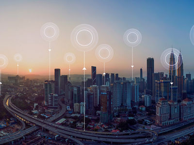 Image of edge technology across a city