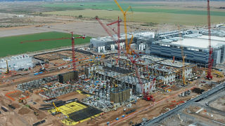 Construction at Intel's Ocotillo campus.
