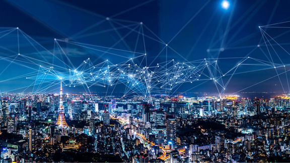 Smart city and communication network concept