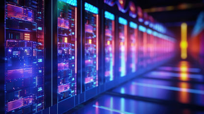 Data center in high operation. Generative AI based