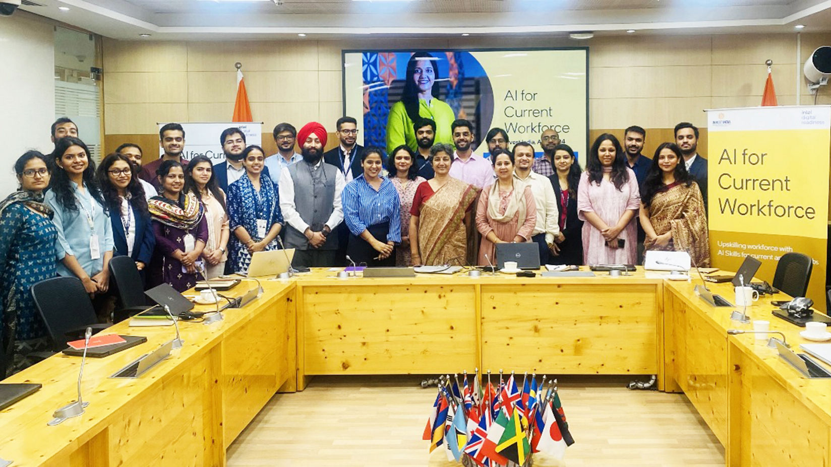 Indian group in traditional dress at AI for Current Workforce presentation