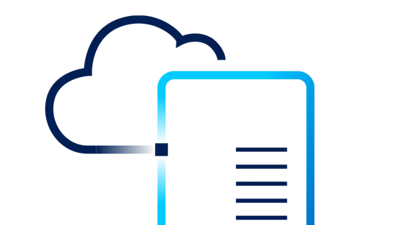 An outline of a cloud extends out of an outline of a rectangular box that represents a computer