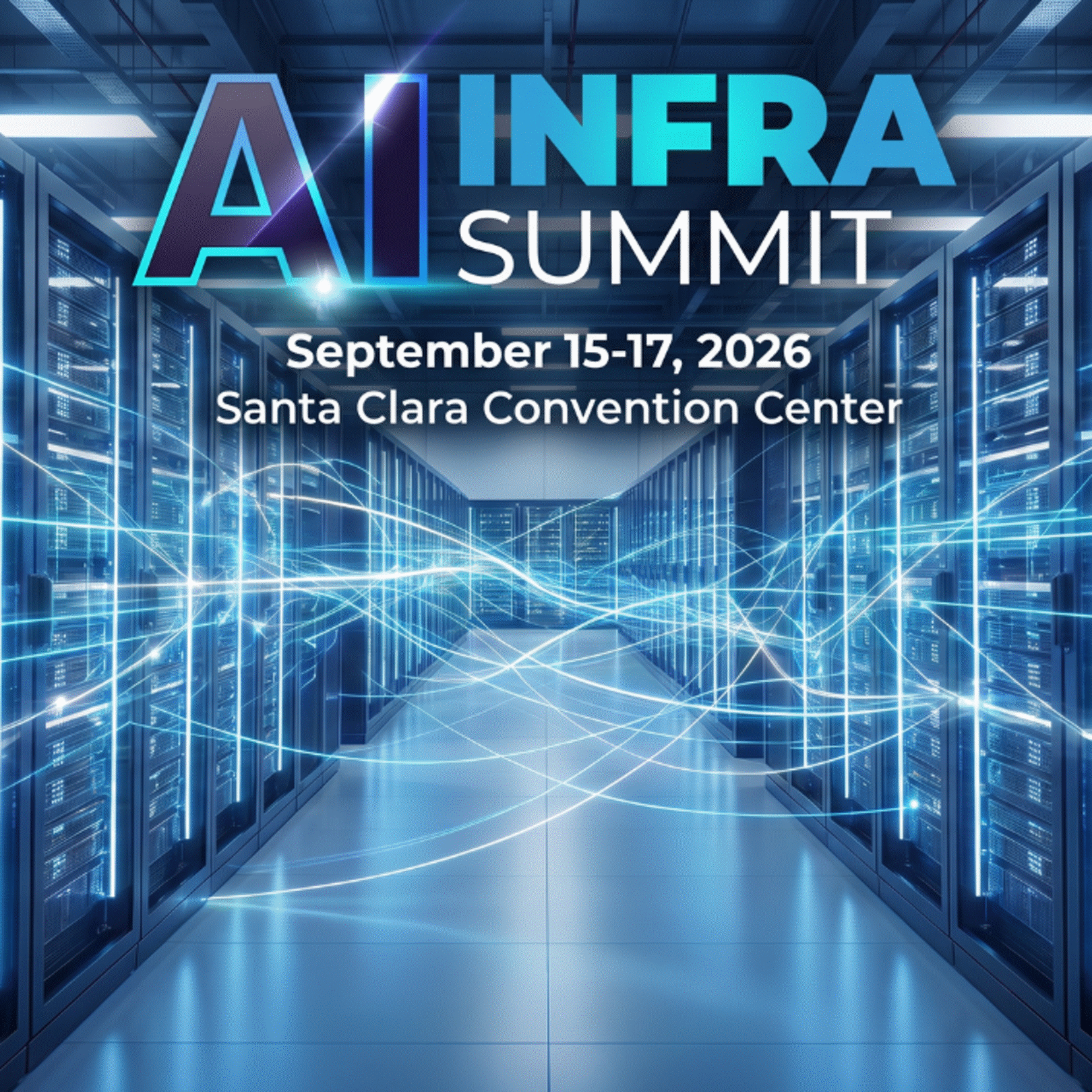 AI Infra Summit text over a picture of a data center