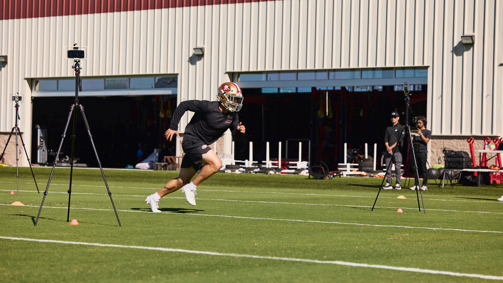 Bay Area lifestyle photographer Raymond Rudolph photographs Intel and ai-io tech used by the San Francisco 49ers training staff at Levi's Stadium in Santa Clara, California