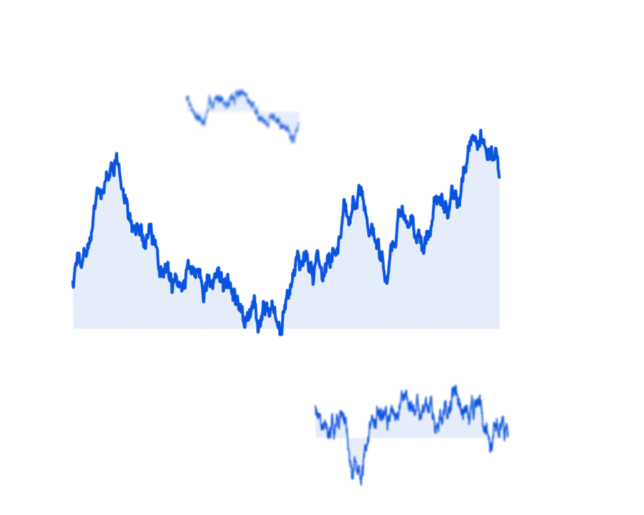Screen with blue graph
