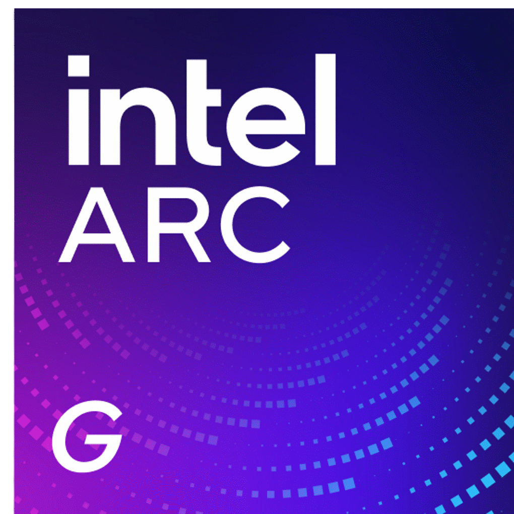 Square product badge for Intel® Arc™ G-Series processors