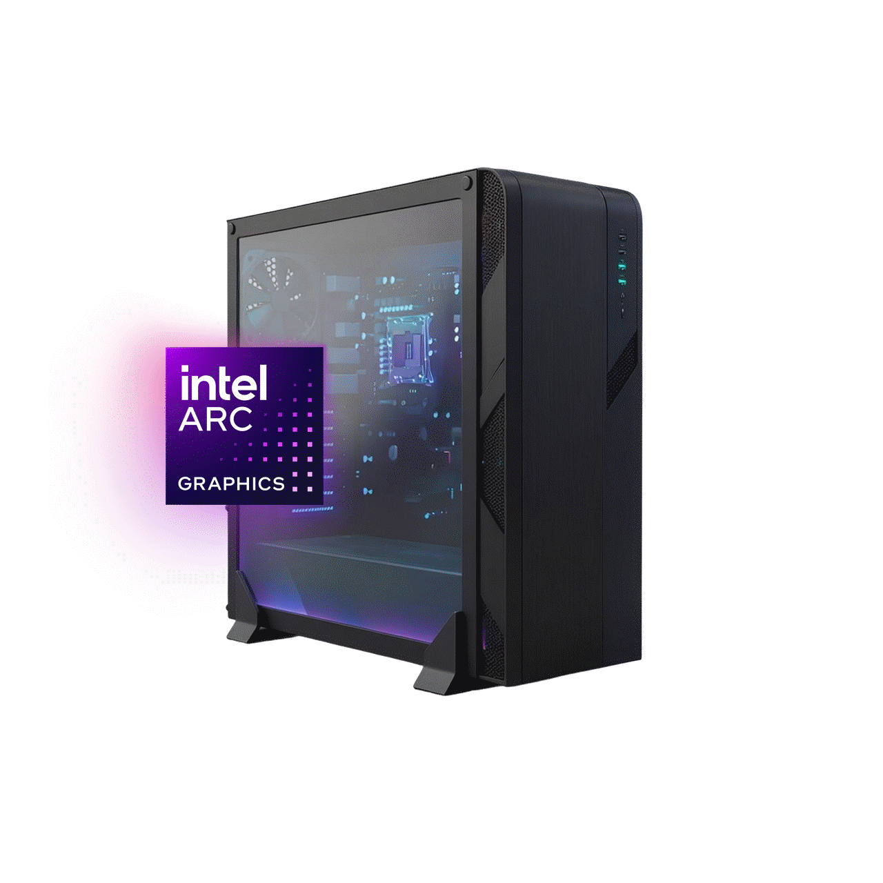 Desktop PC tower with Intel Arc Graphics