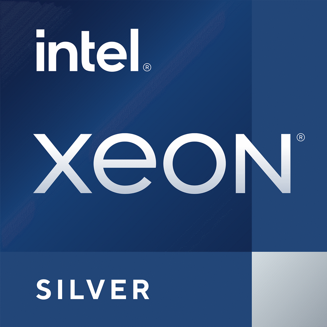 Intel Xeon Silver processor badge Connected Asset. Includes embedded 16x9, 4x3, 1x1 renditions