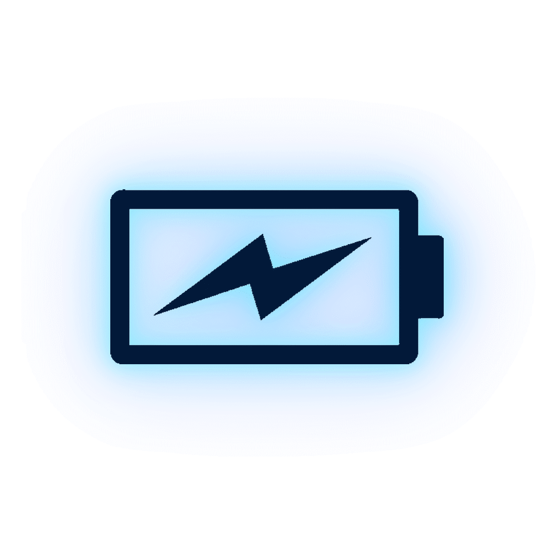 Battery icon glow toned