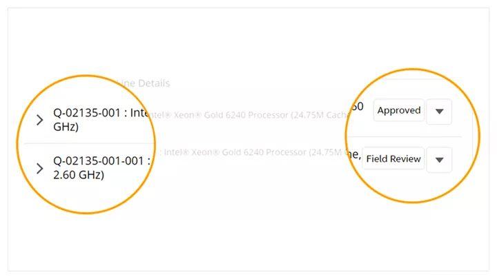 Change request review status
