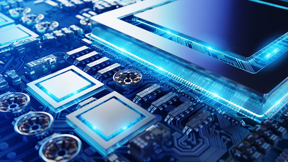 Un primer plano de una placa con microprocesador.