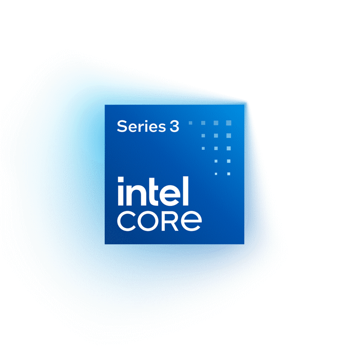 Intel Core Series 3 Badge with Intense Glow