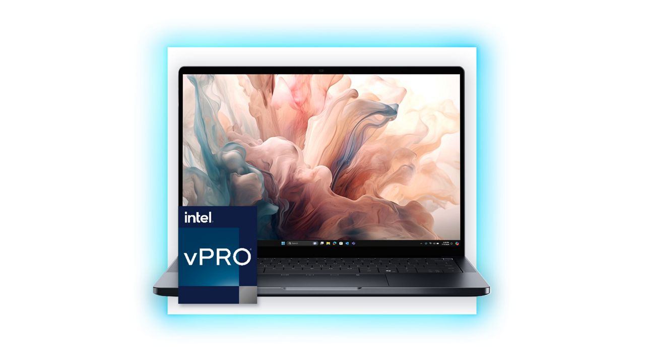 Portátil Dell Pro 14 Premium con insignia Intel vPro.