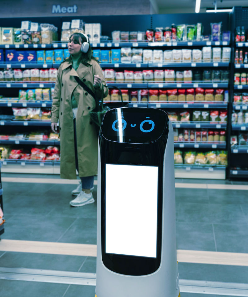 Um quiosque em uma loja de varejo usado pelos clientes para fazer pedidos.