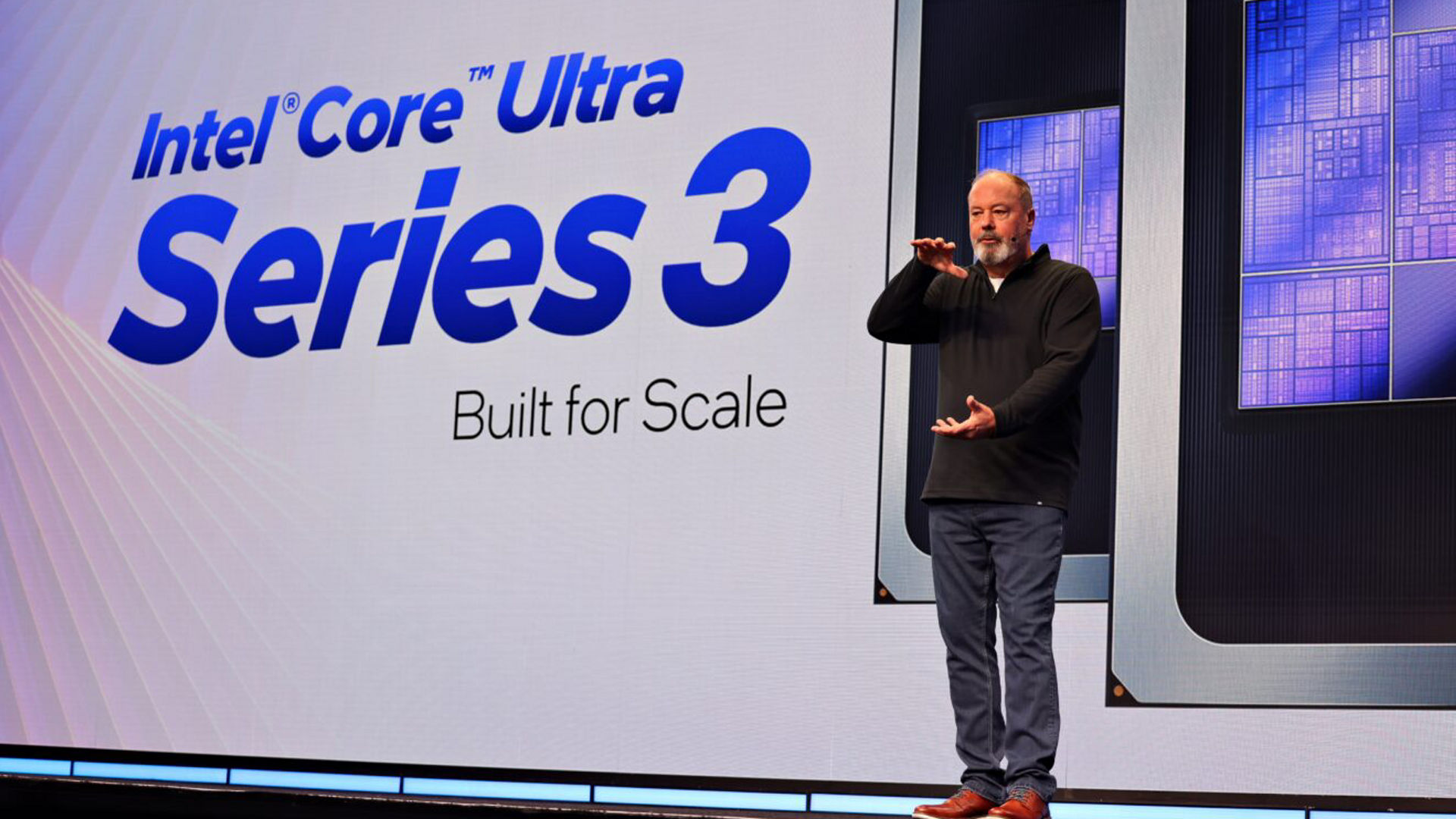 Intel Core Ultra Series 3 presentation at CES 2026.
