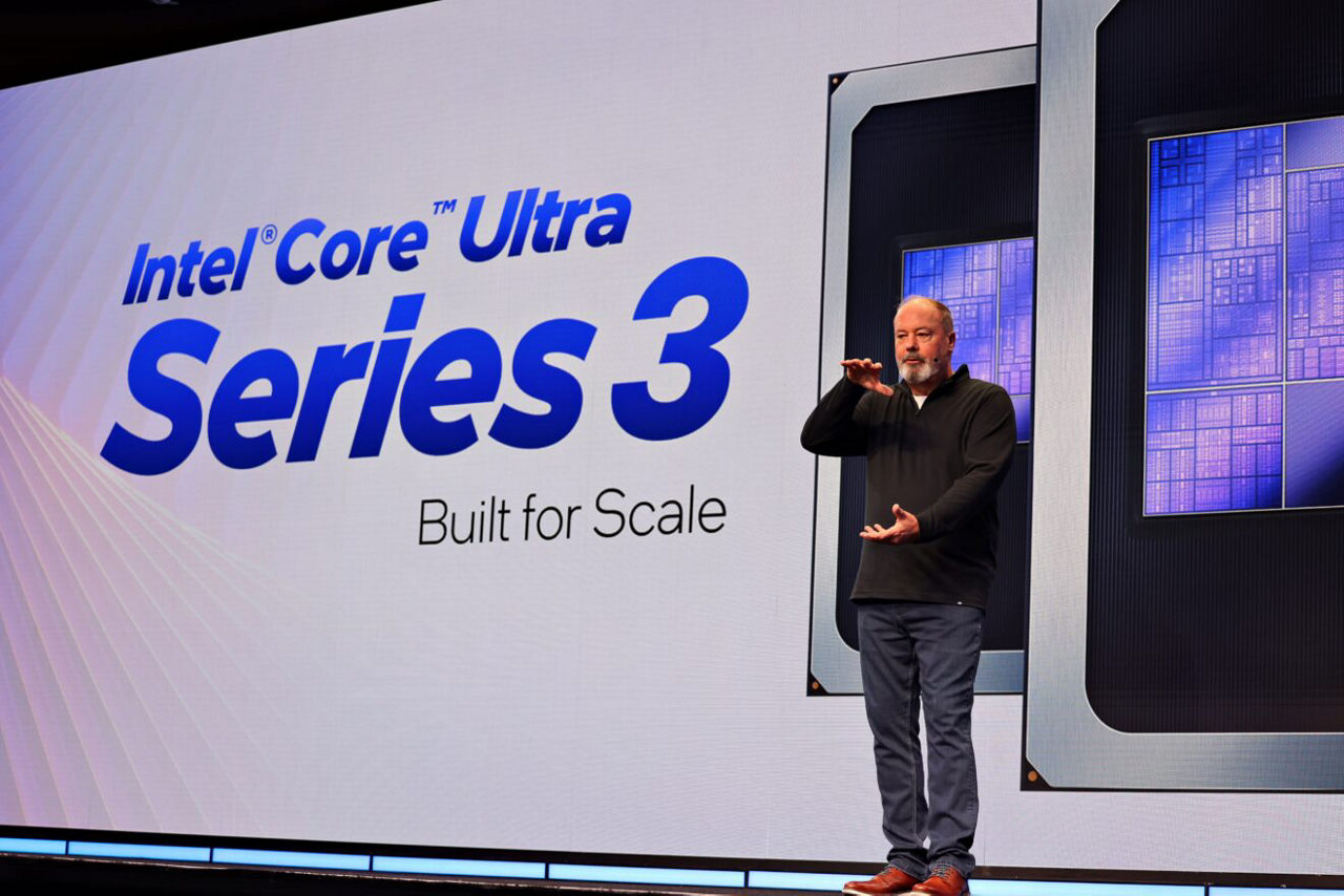 Intel Core Ultra Series 3 presentation at CES 2026.