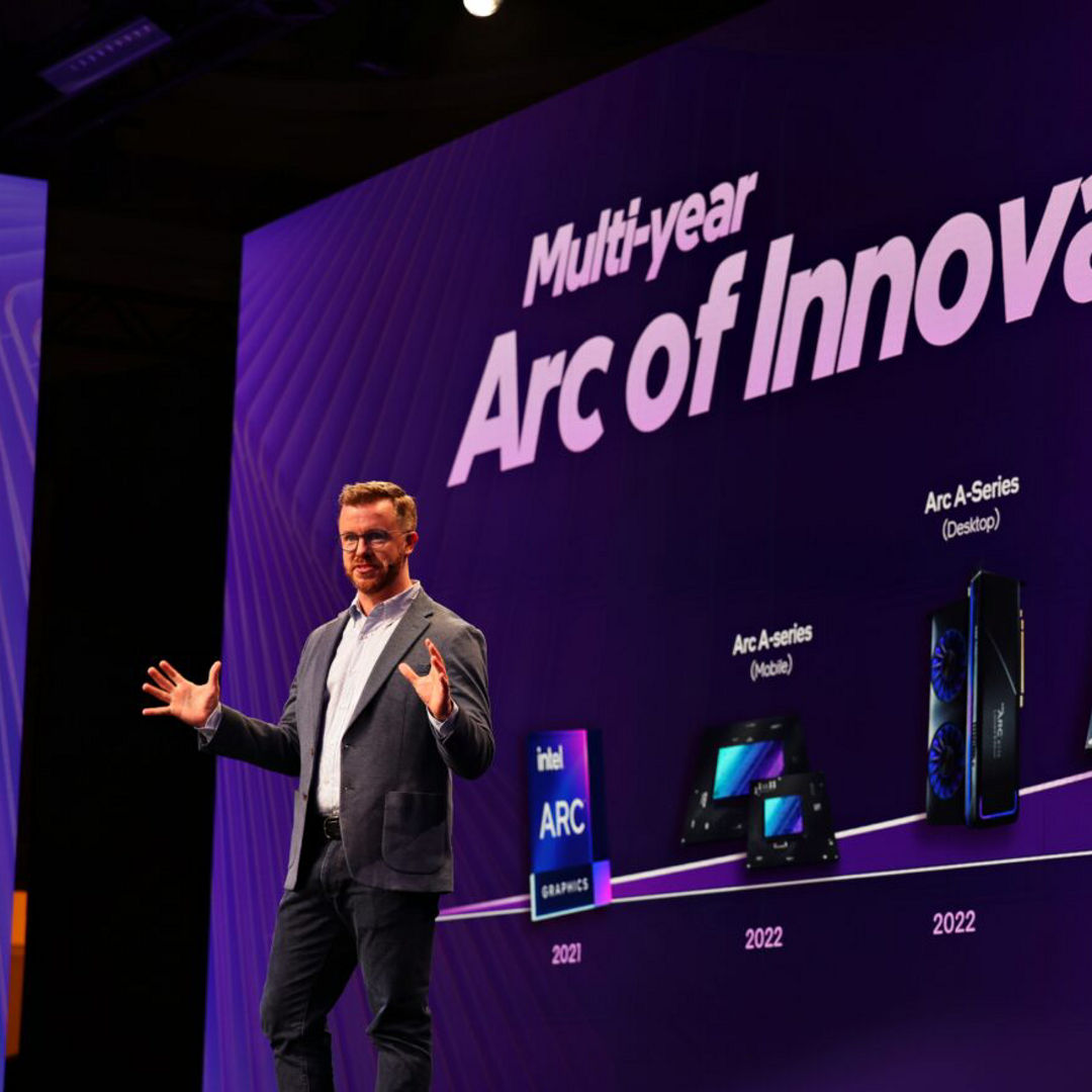 Intel Arc graphics presentation at CES 2026.