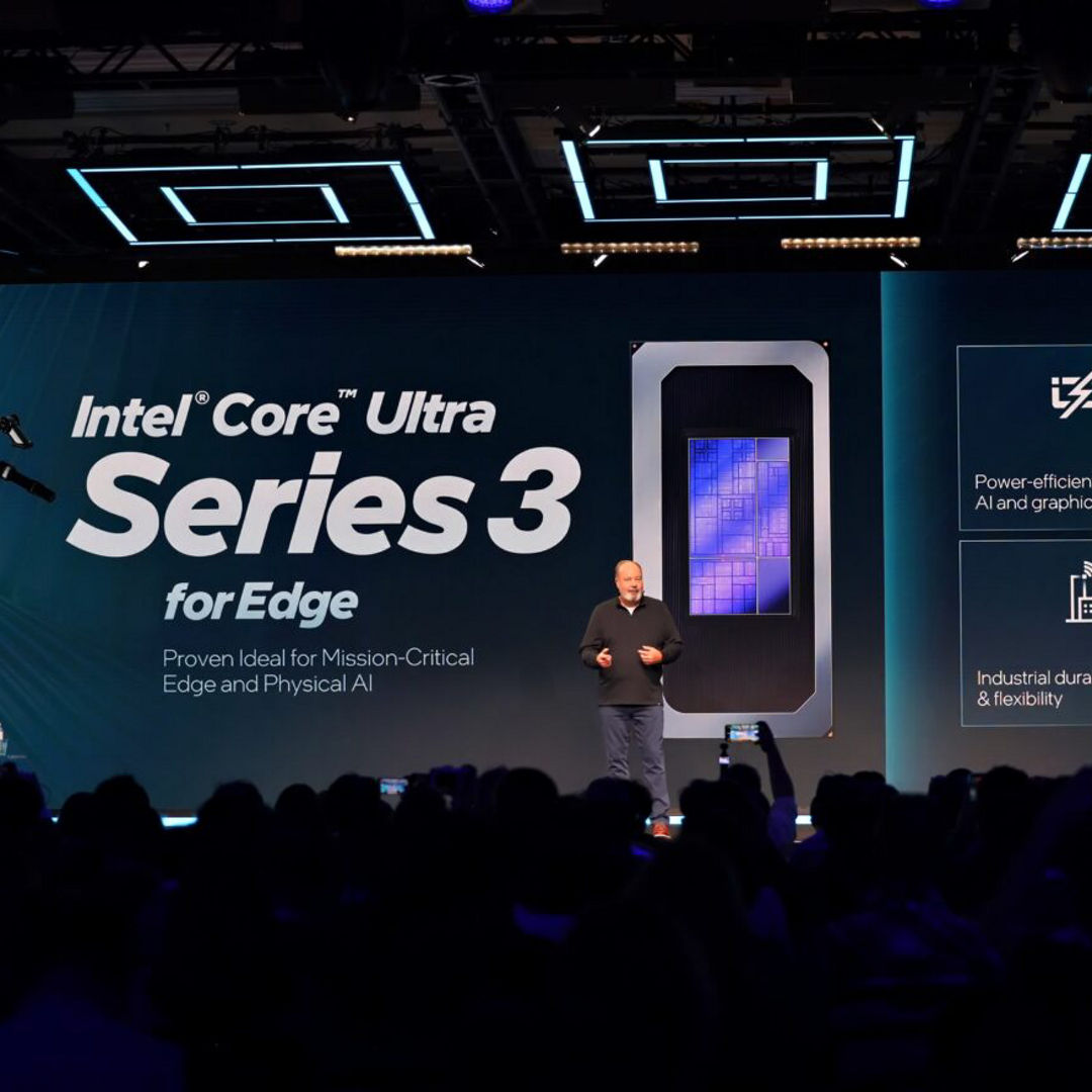 Intel Core Ultra Series 3 presentation at CES 2026.
