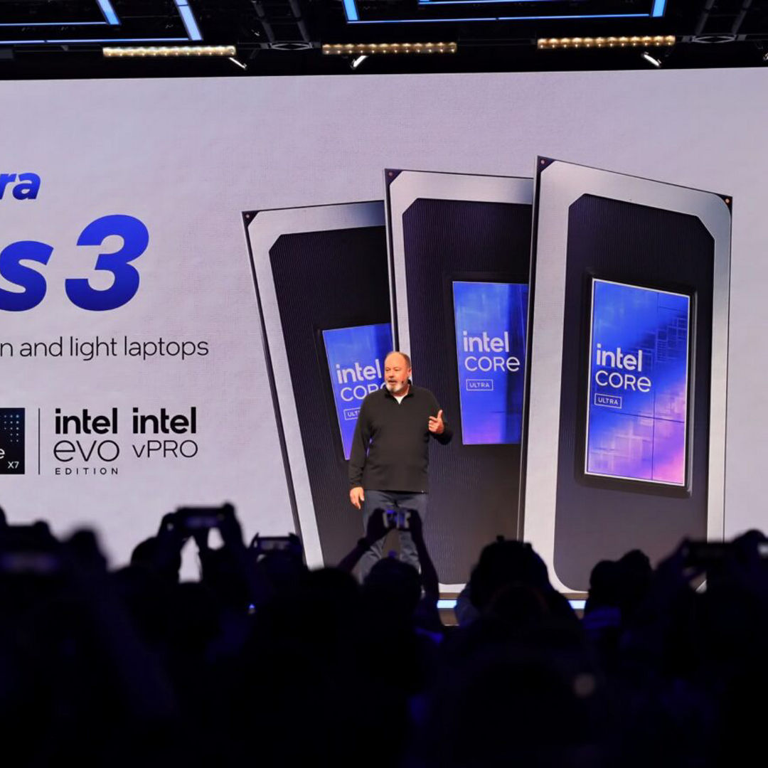 Intel Core Ultra Series 3 presentation at CES 2026.
