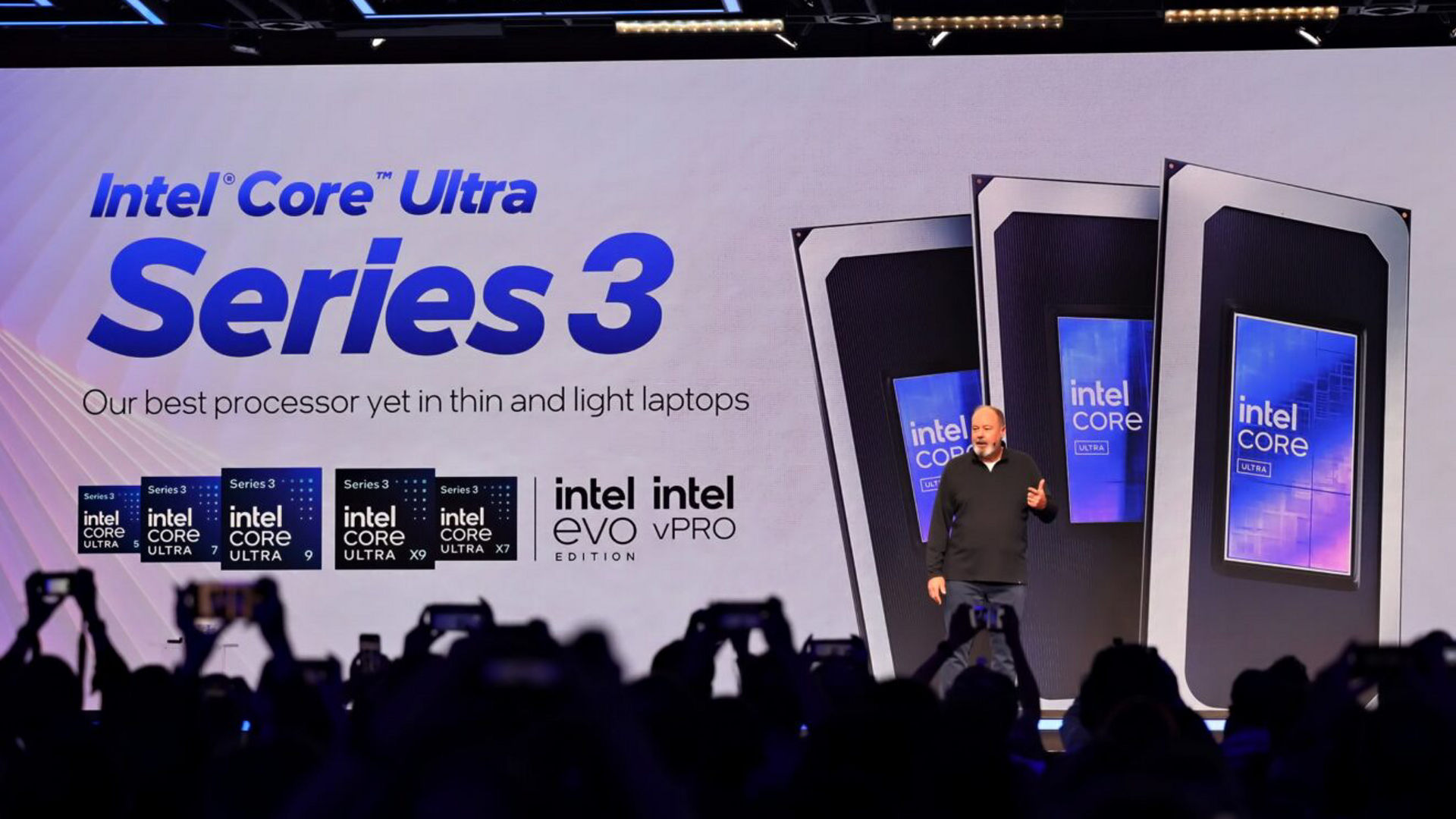Intel Core Ultra Series 3 presentation at CES 2026.