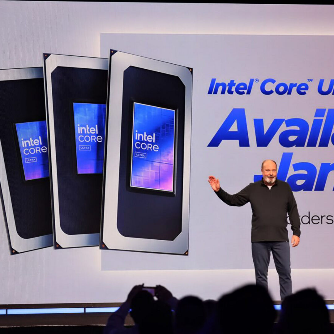 Intel Core Ultra processor launch presentation at CES 2026.