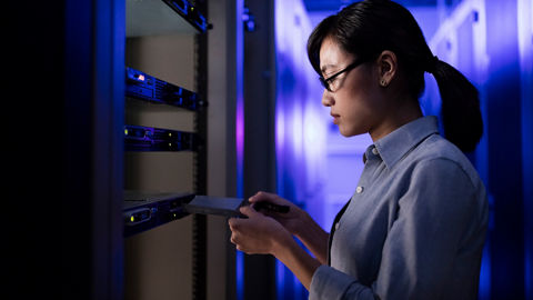 Enhance security girl in server room