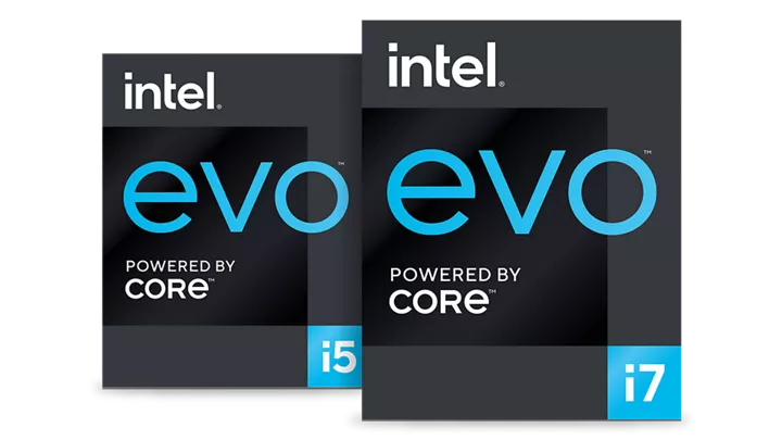 Intel® Evo™ platform badge with classic blue background