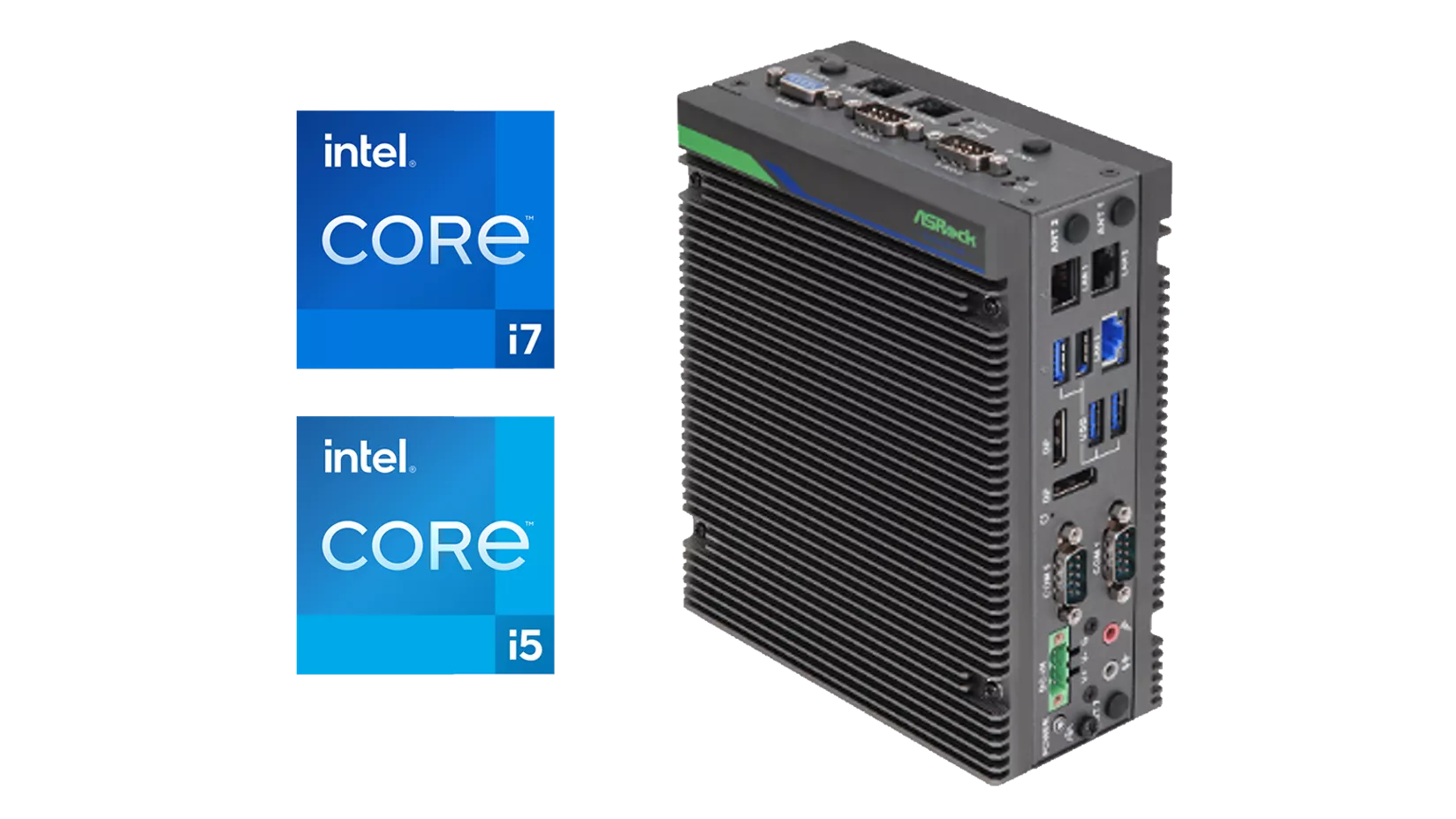 illustration of an ASRock Industrial iEP-7020E Series Industrial IoT Controller
