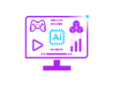 An icon of a monitor with an AI chip in the center