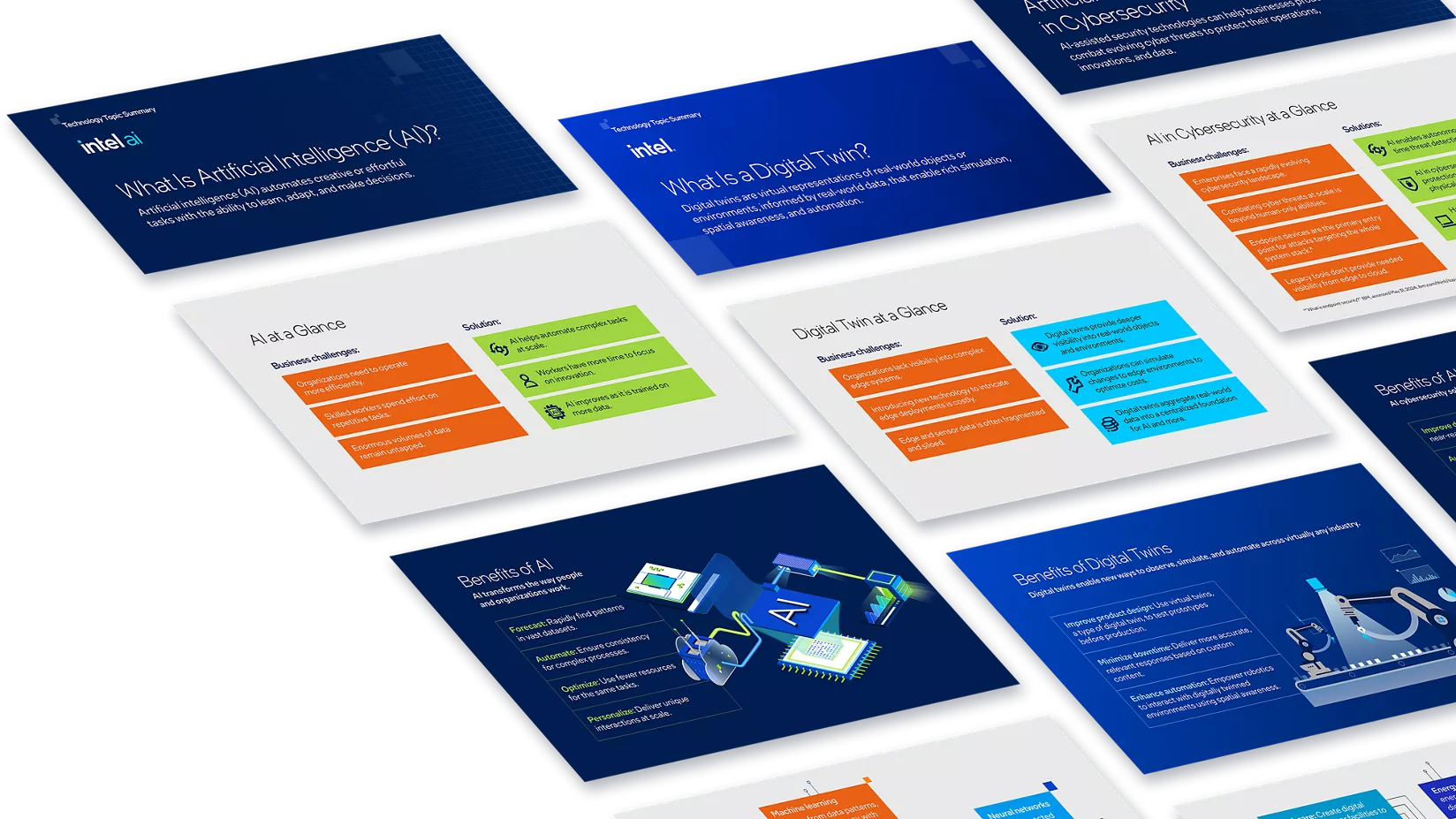 A representative collection of insight visuals that explore various technology topics