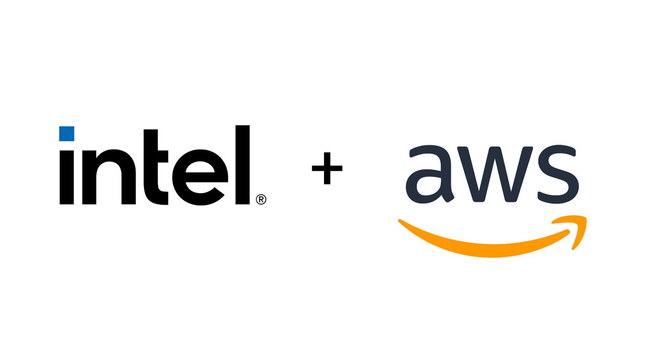 Intel and AWS logos