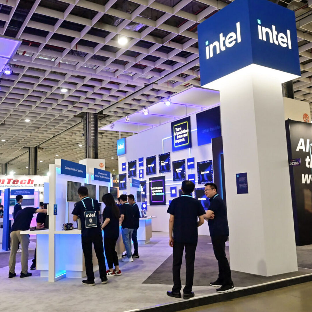 At Computex 2025 in Taipei, Taiwan, the Intel booth showcases AI