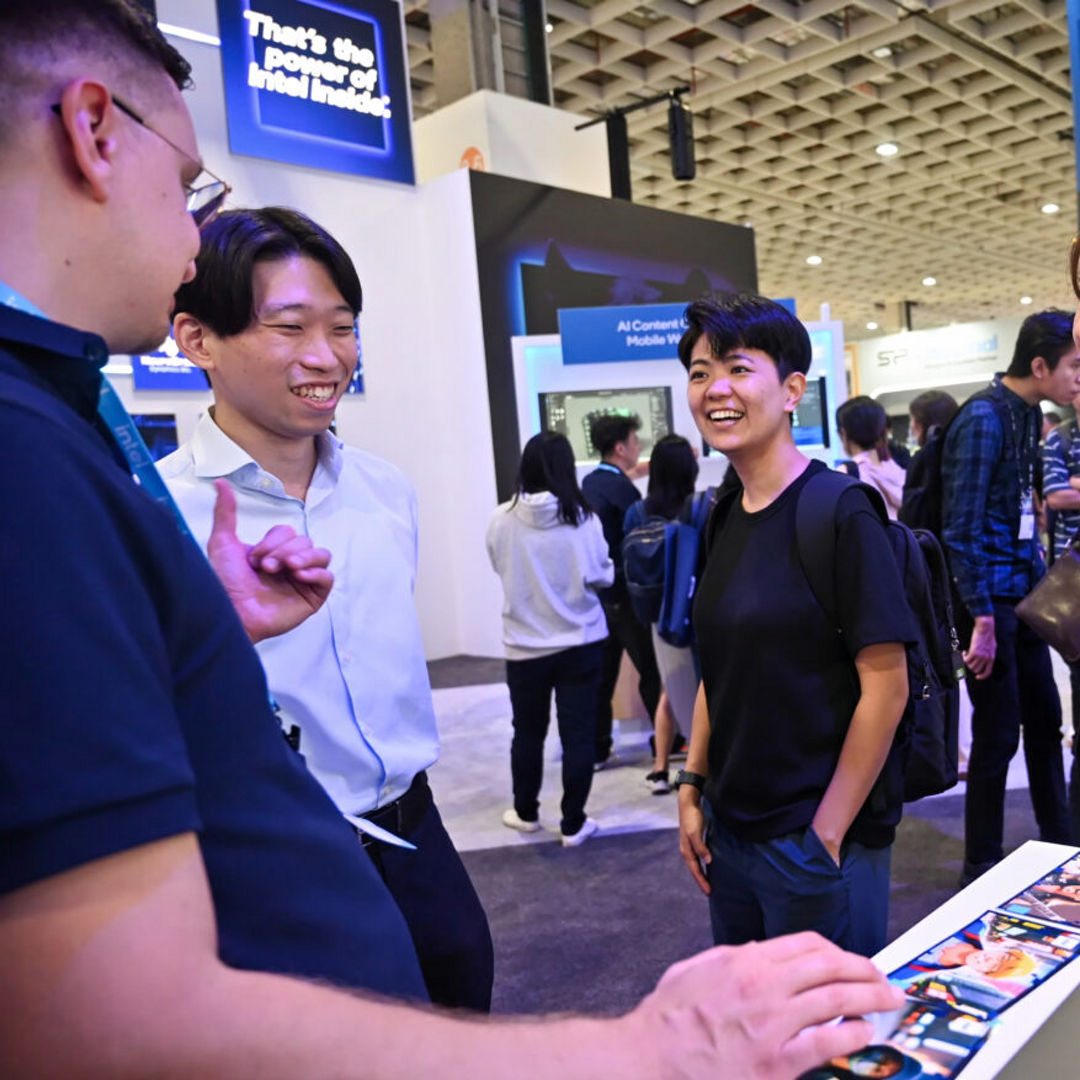 At Computex 2025 in Taipei, Taiwan, the Intel booth showcases AI