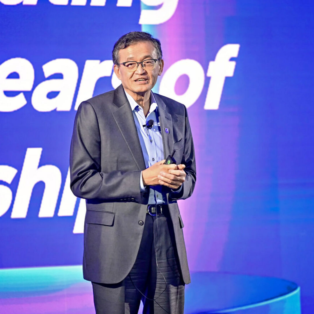 Intel CEO Lip-Bu Tan speaks Monday, May 19, 2025, at the Intel 4