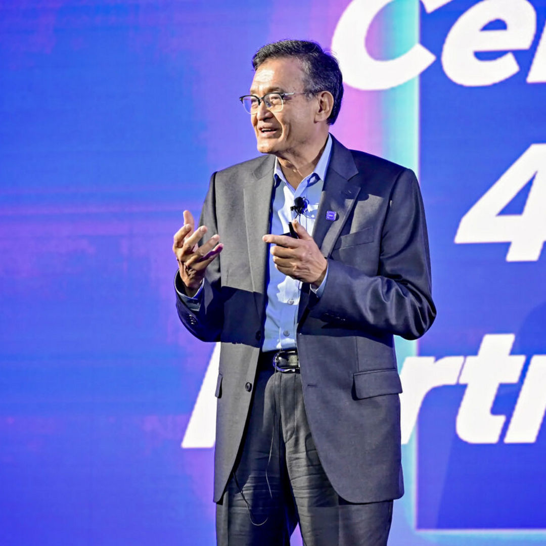 Intel CEO Lip-Bu Tan speaks Monday, May 19, 2025, at the Intel 4
