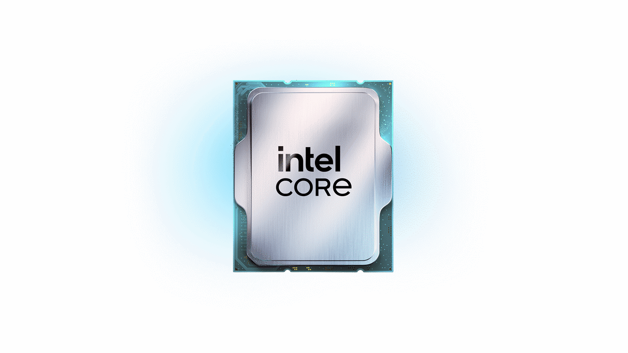 Intel CORE logo with glowing background