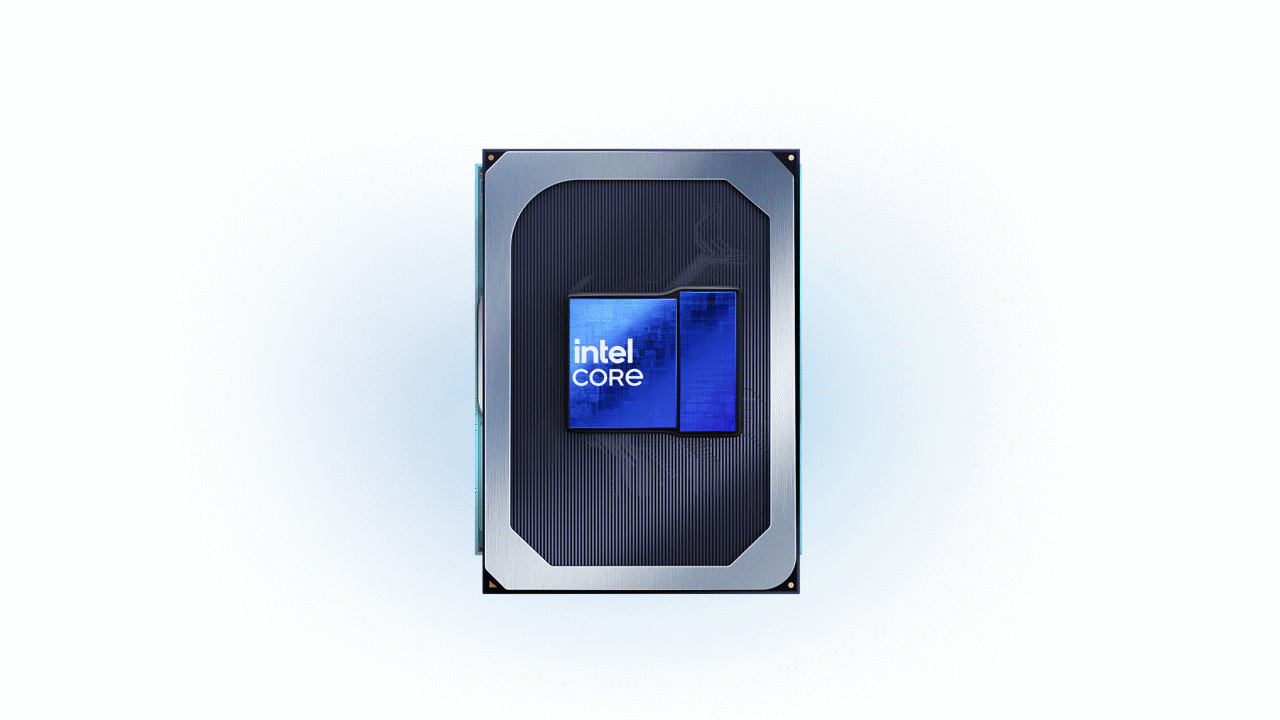 Intel CORE processor on glowing background