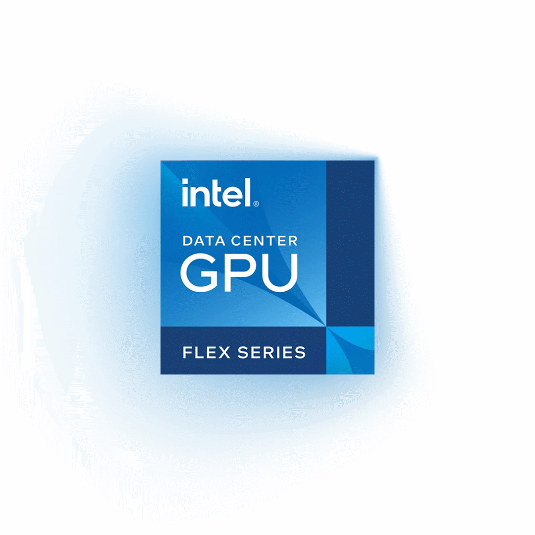 Intel® Data Center GPU Flex Series logo with glowing background
