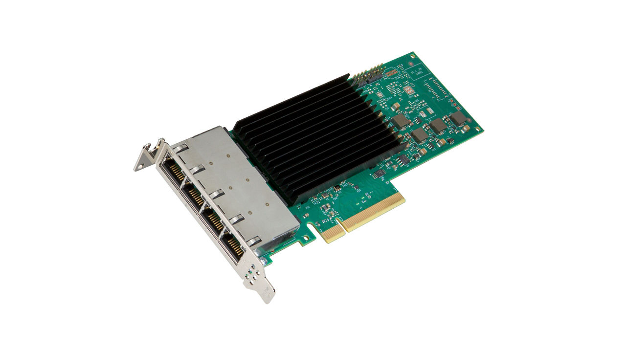Intel Ethernet E610 Controllers and Network Adapters are designed with the latest advances in 10GBASE-T for optimized network management and control plane operations. They are among two Ethernet product lines Intel introduced in February 2025. With choices of dual port or quad port and up to 10GbE bandwidth, comprehensive security and manageability features and high energy efficiency, Intel Ethernet E610 Network Adapters deliver optimized and scalable network connectivity required for diverse edge workloads. (Credit: Intel Corporation)