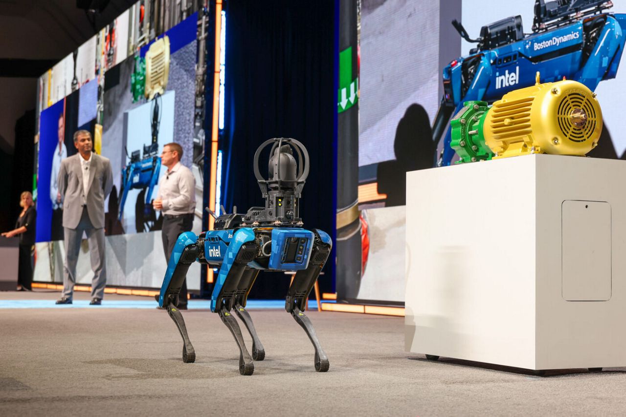 “Chip,” a robot used at Intel factories around the world, ch