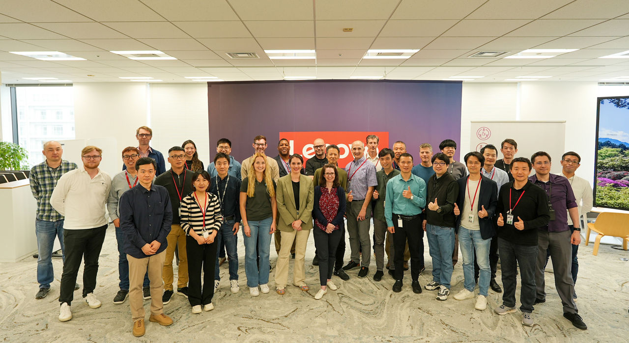 Engineering teams from Lenovo and Intel gather for a deep-dive workshop in Yokohama, Japan, in April 2025. (Credit: Intel Corporation)