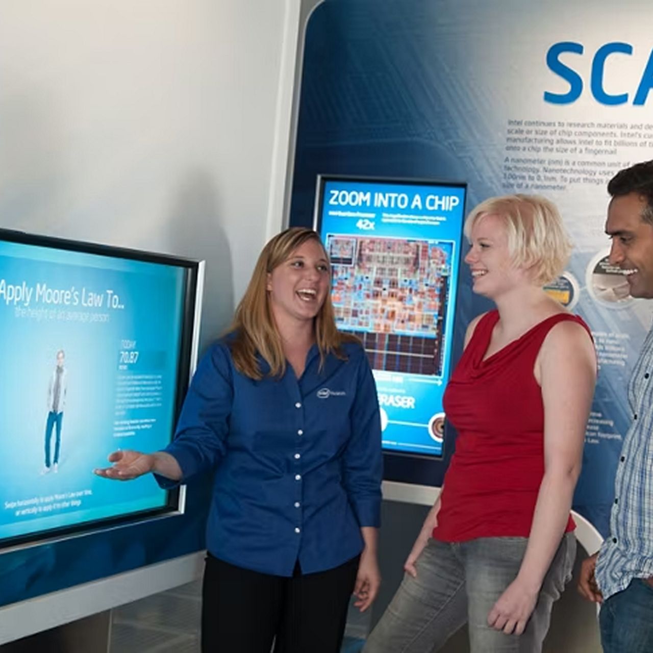 Guide presenting to visitors in the museum