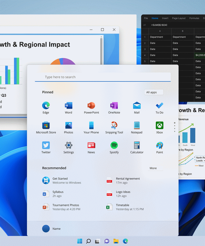 Windows Start menu displayed on a desktop screen