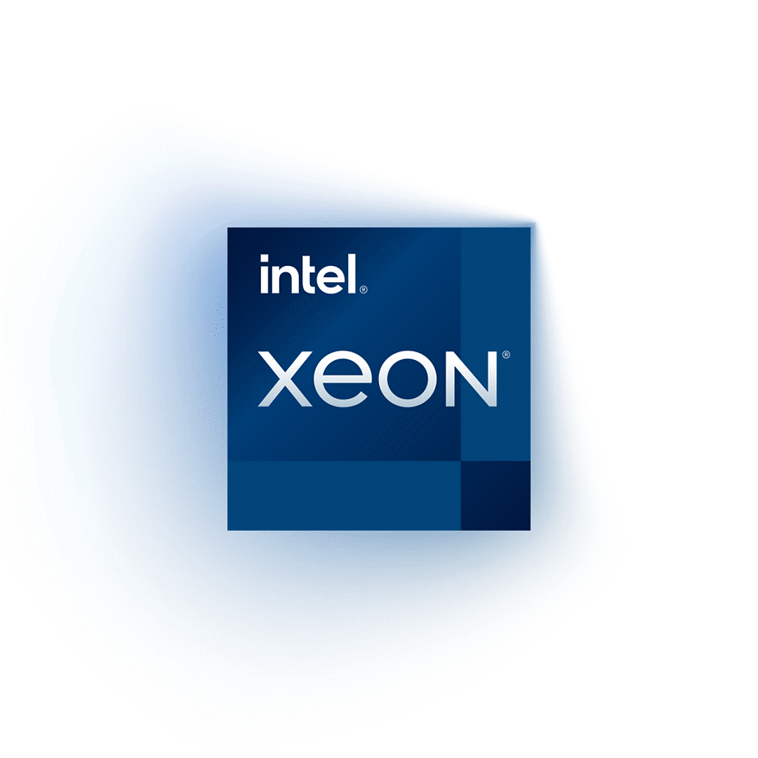 Intel Xeon logo with glowing background