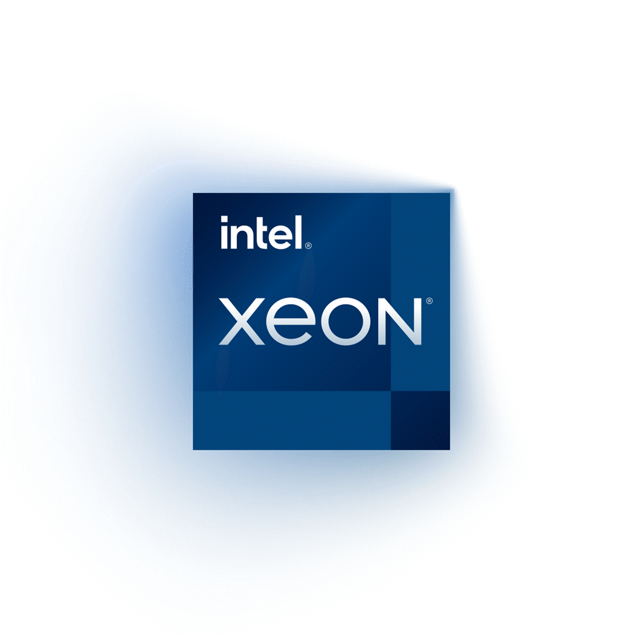 Intel Xeon logo with glowing background