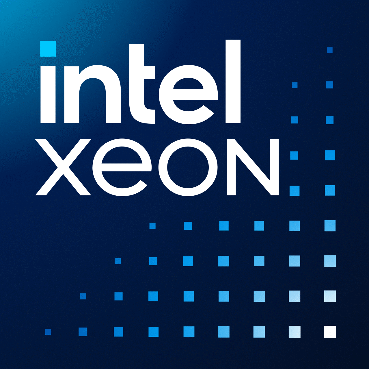 Intel Xeon logo with glowing background