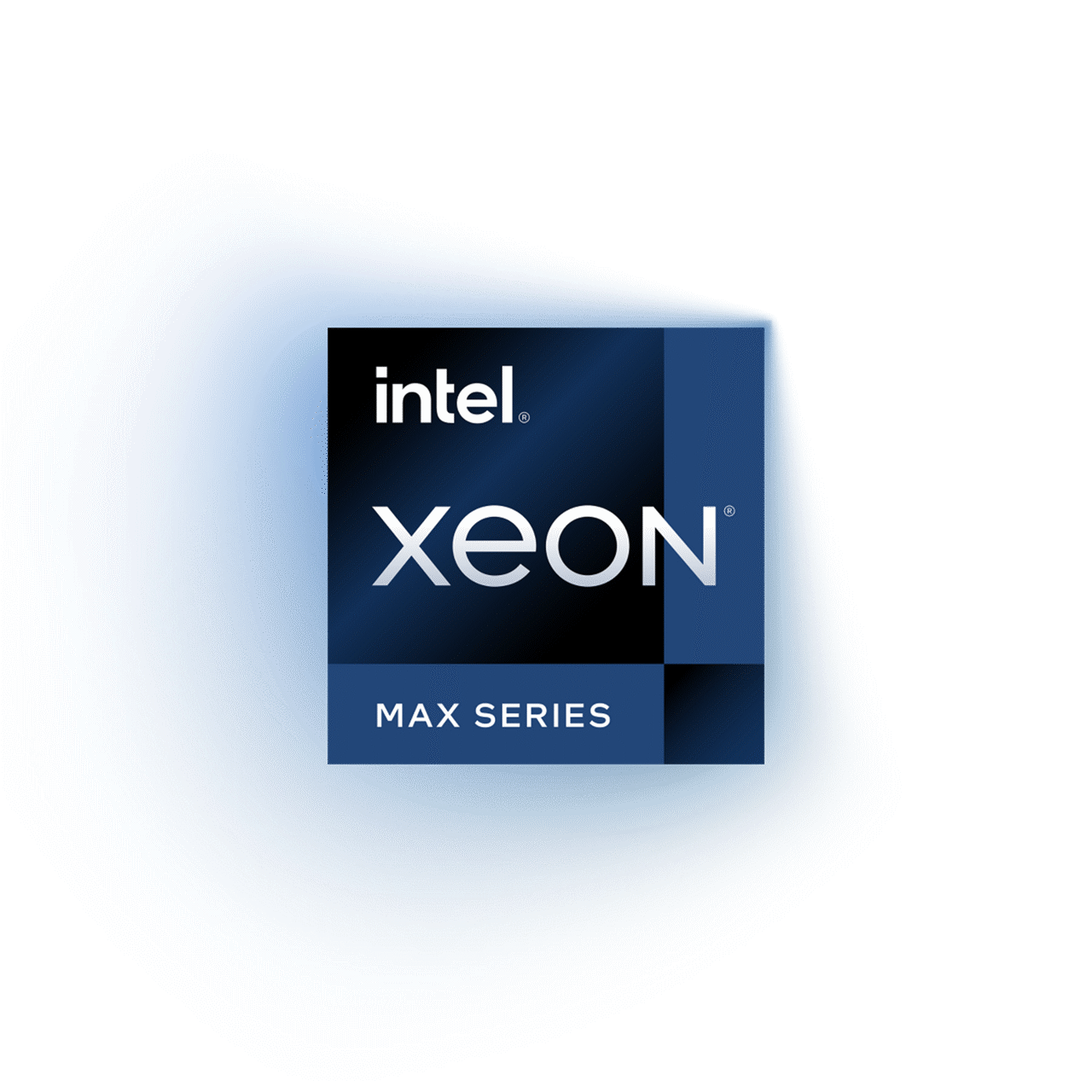 Intel Xeon Max series logo with glowing background