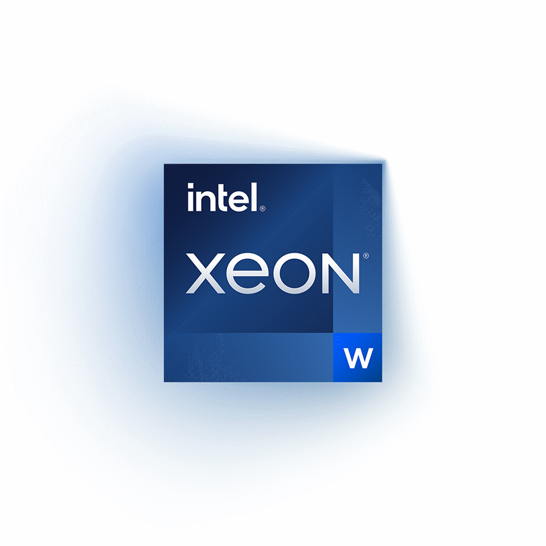 Intel Xeon W logo with glowing background