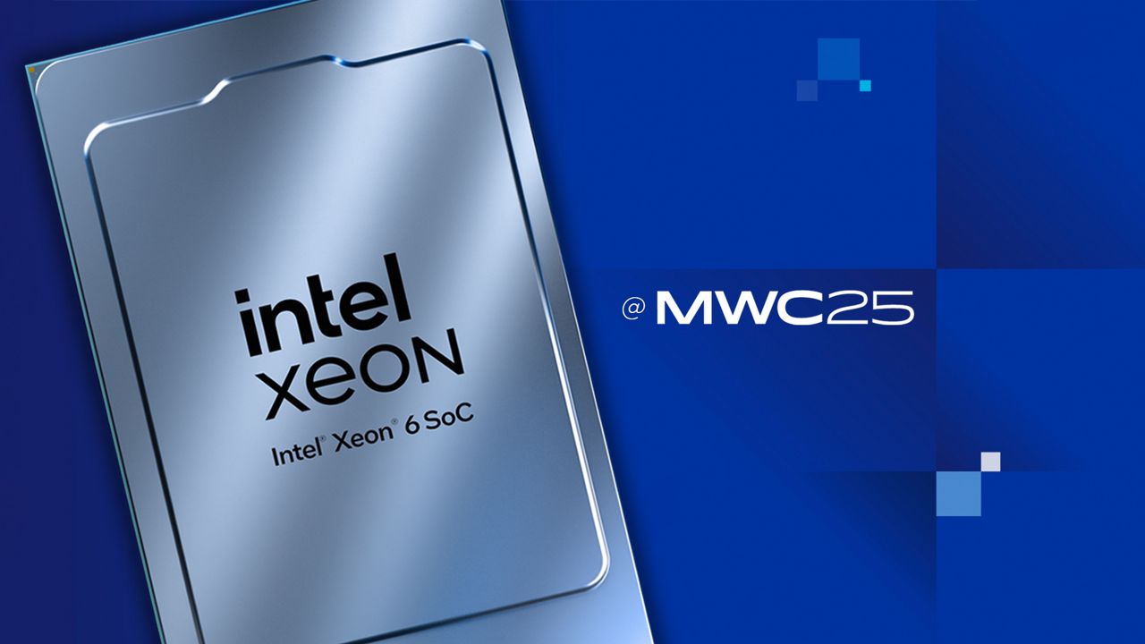 Procesador Intel Xeon 6 SoC presentado en MWC 2025.