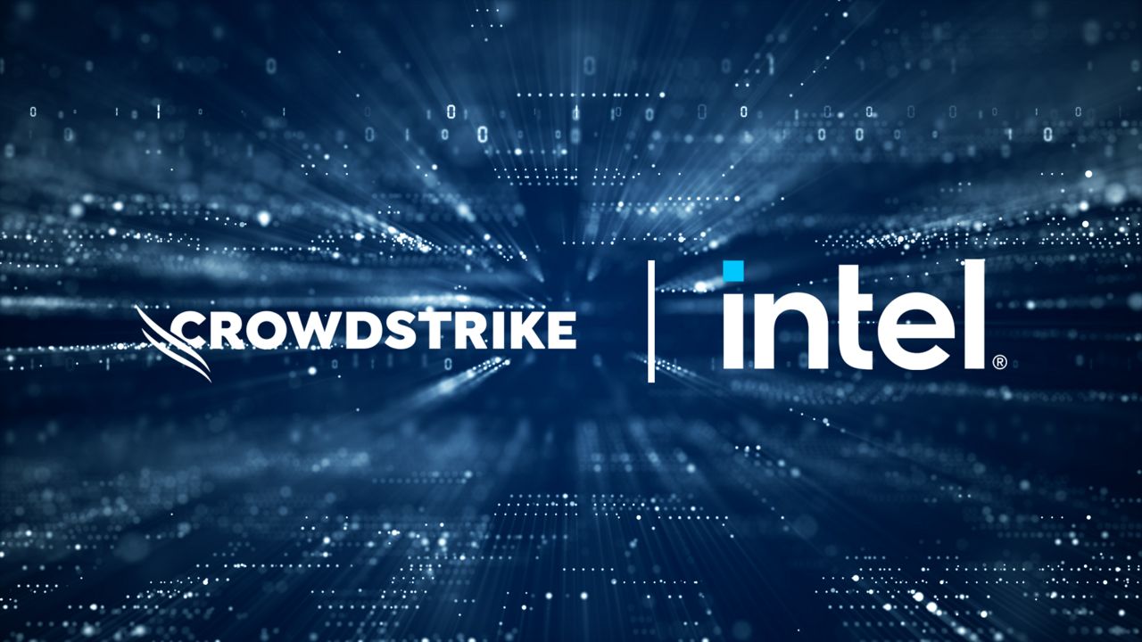 Intel and CrowdStrike logos